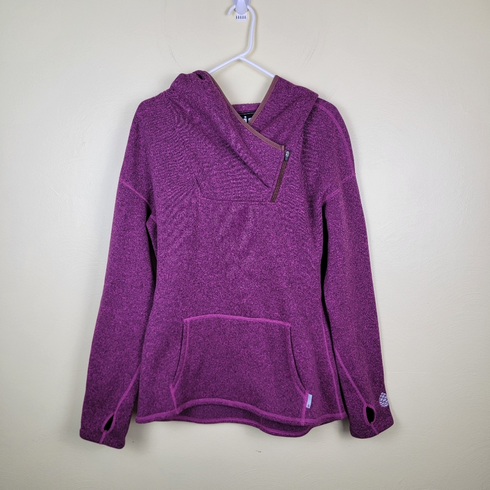 Stio Magenta Asymmetrical Zip Hooded Pullover